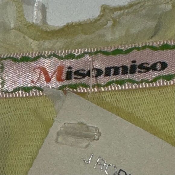 Misomiso Yellow Sheer Beaded Floral Top L 100% Silk Fairycore Romantic NWT - Picture 7 of 11